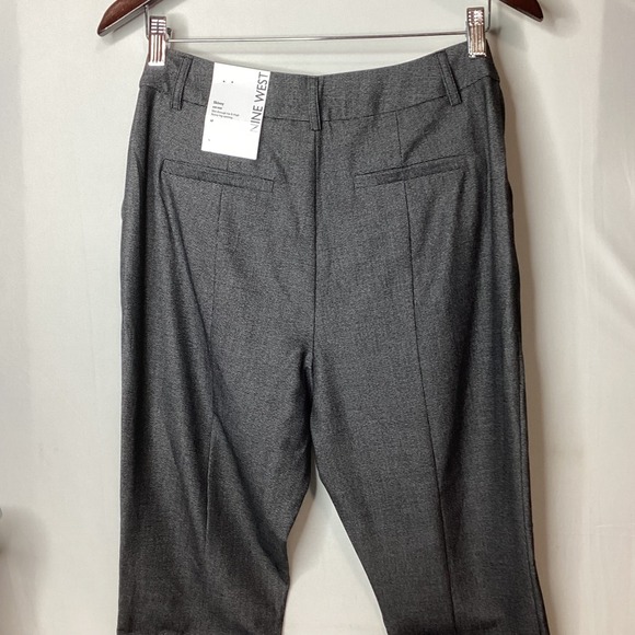 Nine West Womens Skinny Mid Rise Pants Black Gray Textured Stretch Size 6 - Picture 4 of 14